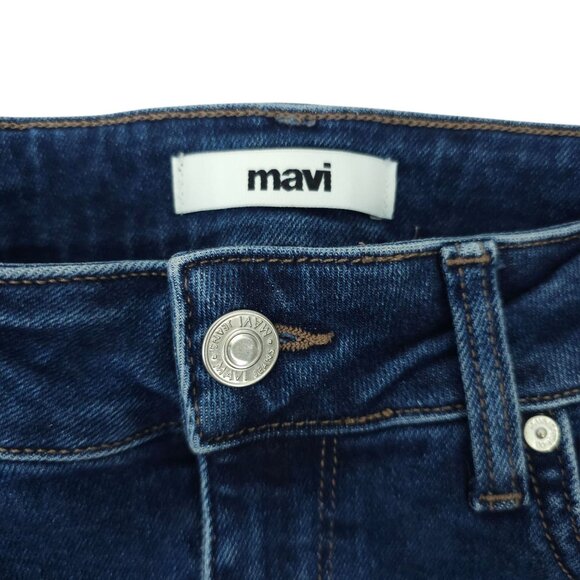 Mavi Jeans Cropped Capri Frayed Hem Size 27 Stretch Mid Rise Dark Wash Skinny - Picture 3 of 13
